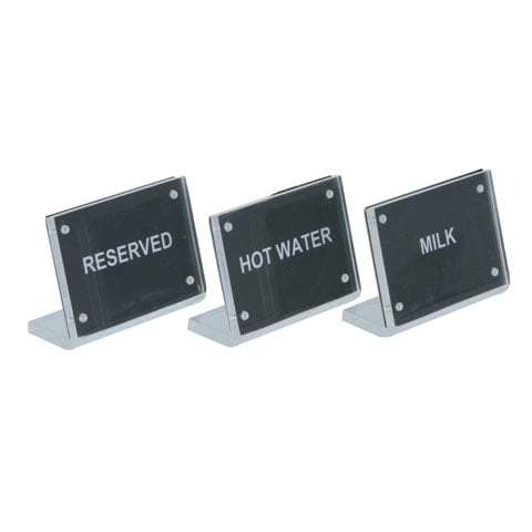 Acrylic Magnetic Stand With Stainless Steel Buffet Sign Plate L8.2xW5.5xH6cm, Hot Water