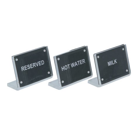 Acrylic Magnetic Stand With Stainless Steel Buffet Sign Plate L8.2xW5.5xH6cm, Ice Tea