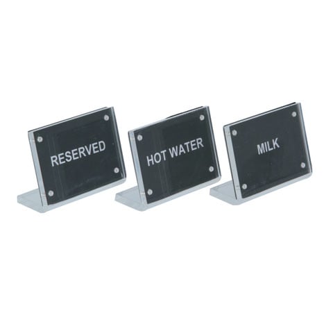 Acrylic Magnetic Stand With Stainless Steel Buffet Sign Plate L8.2xW5.5xH6cm, Milk