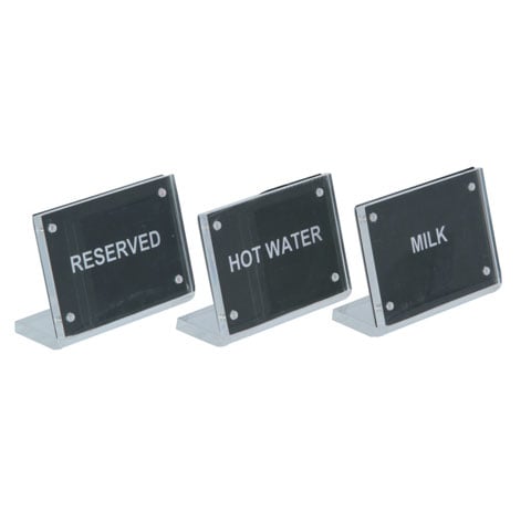 Acrylic Magnetic Stand With Stainless Steel Buffet Sign Plate L8.2xW5.5xH6cm, Coffee