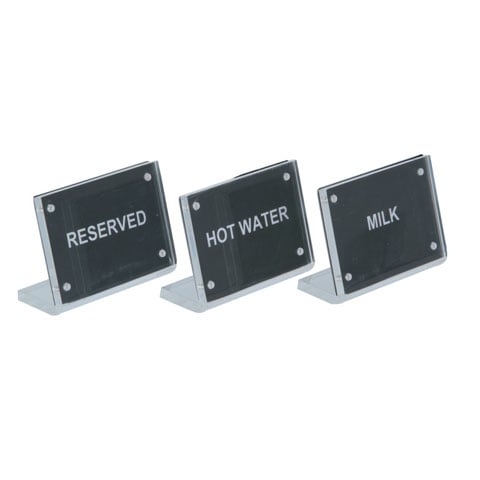 Acrylic Magnetic Stand With Stainless Steel Buffet Sign Plate L8.2xW5.5xH6cm, Cream