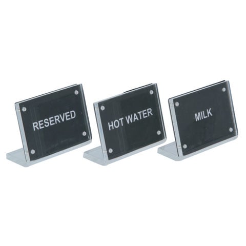 Acrylic Magnetic Stand With Stainless Steel Buffet Sign Plate L8.2xW5.5xH6cm, No Smoking