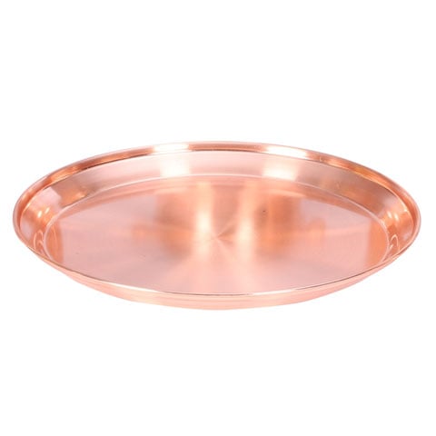 Stainless Steel Round Service Tray 12", Copper Plated