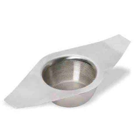 Stainless Steel Tea Strainer, Double Arm with Drip Bowl