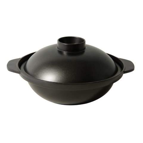 BLACK ALUMINIUM NON-STICK HOT POT with COVER