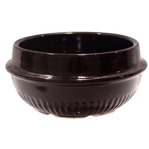 (24-01156) EARTHEN KOREAN STYLE BOWL Ø17.5xH9.4cm, #2, BLACK