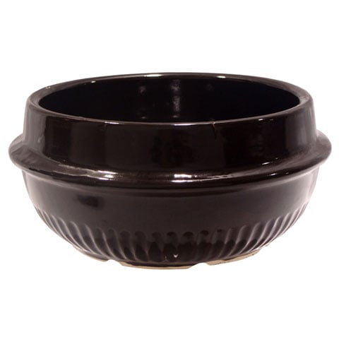 (24-01157) EARTHEN KOREAN STYLE BOWL Ø16.4xH8.5cm, #3, BLACK