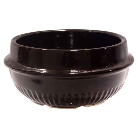 (24-01158) EARTHEN KOREAN STYLE BOWL Ø15xH8cm, #4, BLACK