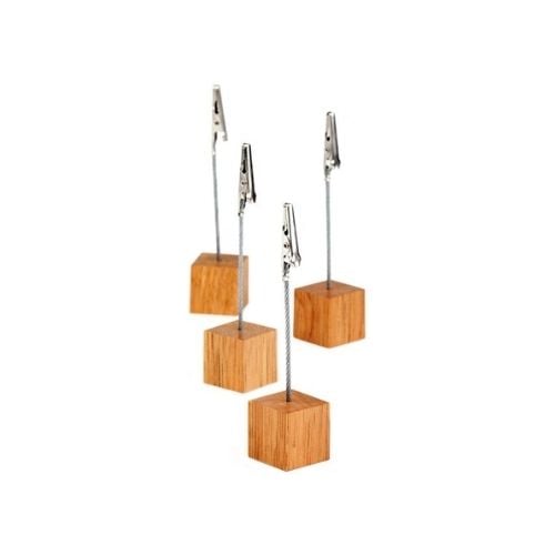 APS Wood Menu/Card Holder (Inclusive Of 20 White Labels) L3xW3xH12cm, 4Pcs/Set
