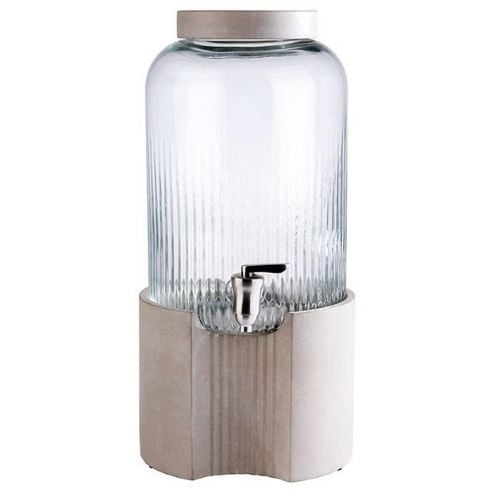 Aps Beverage Dispenser With Glass & Stand Container Ø22xH45cm,7L, Element