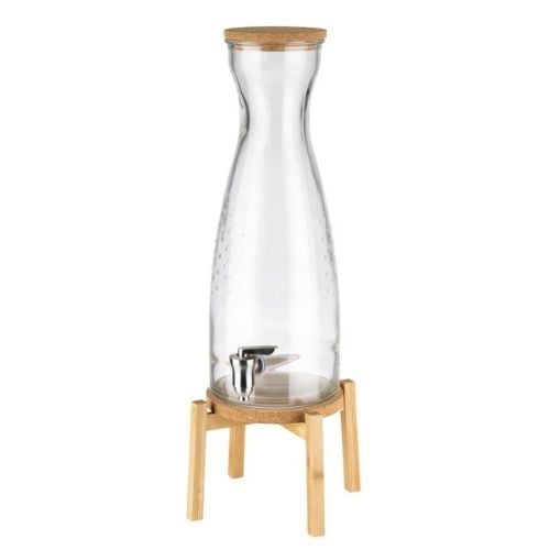 Aps Beverage Dispenser With Glass & Stand Container Ø23xH56.5cm,4.5L, Fresh Wood