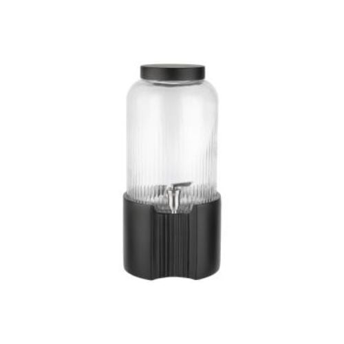 APS Glass Beverage Dispenser With Stainless Steel Tap And Concrete Lid & Base, Ø22xH45cm, 7L, Black, Element