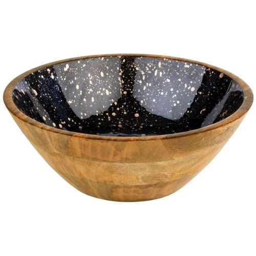 Aps Mango Wood Bowl Ø30xH10.5cm,Starry Blue