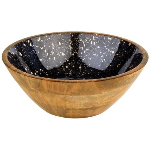 Aps Mango Wood Bowl Ø30xH10.5cm,Starry Blue