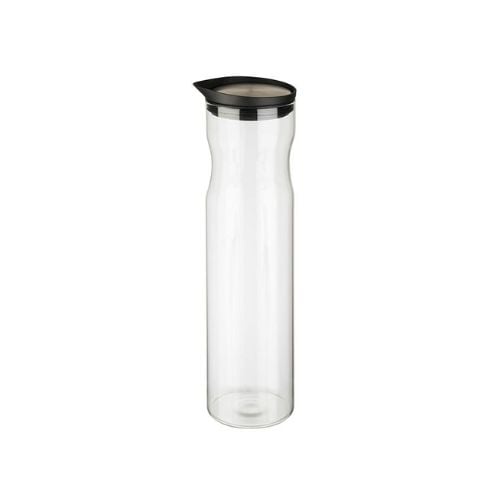 APS Glass Decanter With Stainless Steel Lid Ø8xH32cm, 1.3L