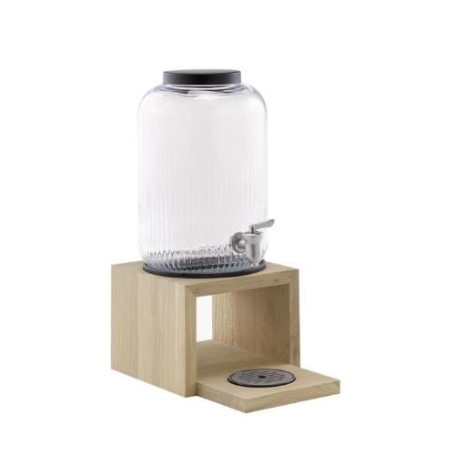 Aps Beverage Dispenser With Glass & Stand Container Ø21xH46.5cm,7L, Valo