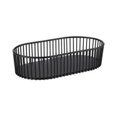 APS Metal Oval Basket L29xW16xH7cm, Black, Urban
