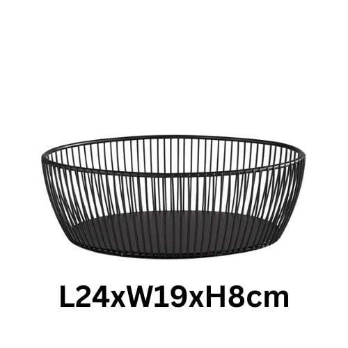 Aps Metal Basket L24xW19xH8cm,Black, Svart