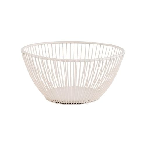 APS Svart Metal Round Basket Ø17.5xH8cm, White
