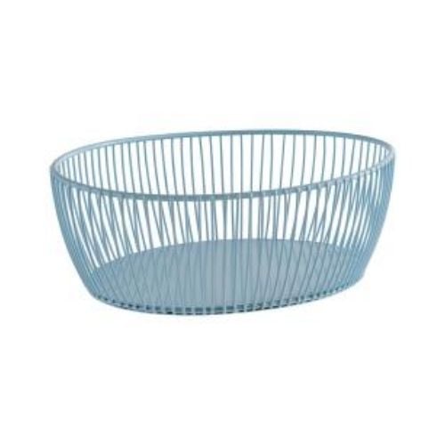 APS Metal Oval Basket L24xW19xH8cm, Dream Blue, Svart