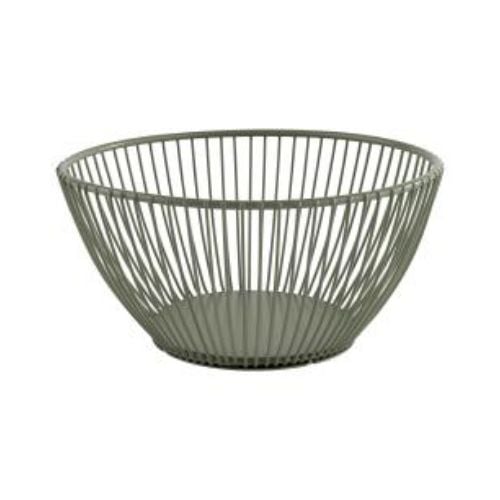 APS Metal Round Basket Ø17.5xH8cm, Smoke Green, Svart