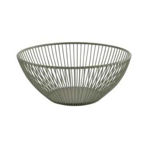 APS Metal Round Basket Ø20xH8cm, Smoke Green, Svart