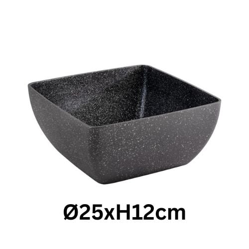 Aps Aluminium Bowl Ø25xH12cm,Black & Silver, Frostfire