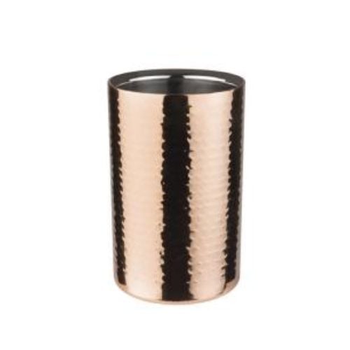 APS Stainless Steel Double Wall Bottle Cooler Ø12xH20cm, Hammered Copper