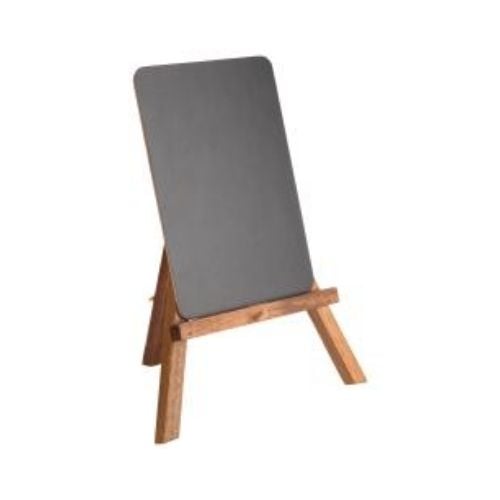 APS Table Chalk Board With Acacia Wood Easel Stand L19.5X15xH24cm, Black