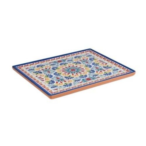 APS Melamine GN 1/2 Tray L32.5xW26.5xH2cm, Terracotta Blue, Arabesque