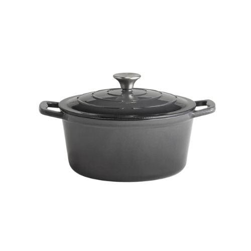 APS Enameled Cast Iron Round Casserole Ø25xH11.5cm, 4L, Anthracite