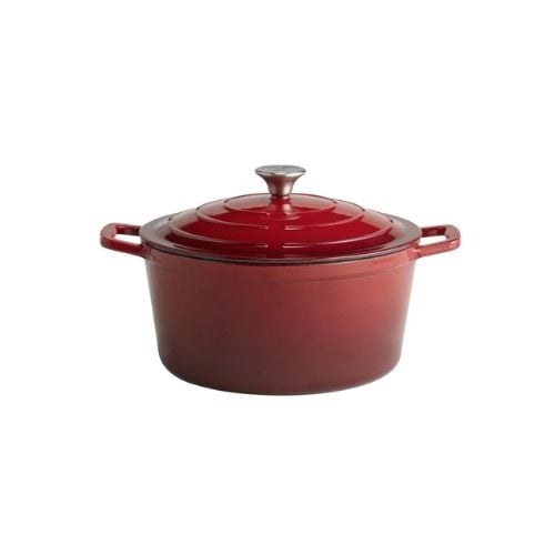 APS Enameled Cast Iron Round Casserole Ø28xH13cm, 6L, Red