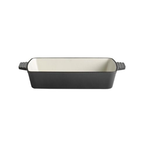 APS Enameled Cast Iron Rectangle Roasting Dish L33xW24xH6.5cm, 3.5L, Anthracite,