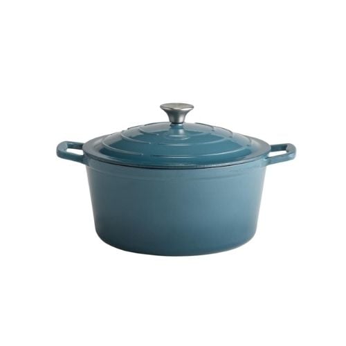 APS Enameled Cast Iron Round Casserole Ø28xH13cm, 6L, Turquoise
