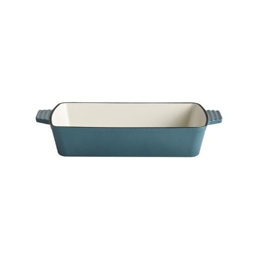 APS Enameled Cast Iron Rectangle Roasting Dish L33xW24xH6.5cm, 3.5L, Turquoise