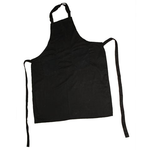 FULL SIZE COTTON APRON WITH 2 FRONT POCKETS L90xW73cm, BLACK