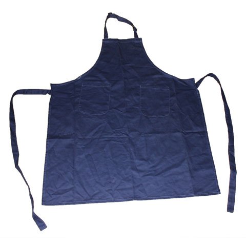 FULL SIZE COTTON APRON WITH 2 FRONT POCKETS L90xW73cm, DARK BLUE