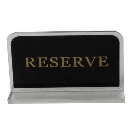 ACRYLIC RESERVED SIGN/CARD HOLDER L10xW5xH7cm