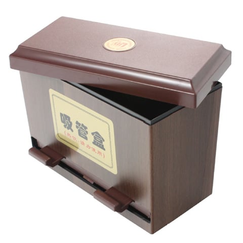 (19-00475) STRAW DISPENSER, SINGLE-SIDED, WOODGRAIN COLOR