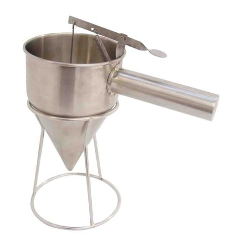 S/S PISTON FUNNEL w/STAND, 13x20cm, 1.25L