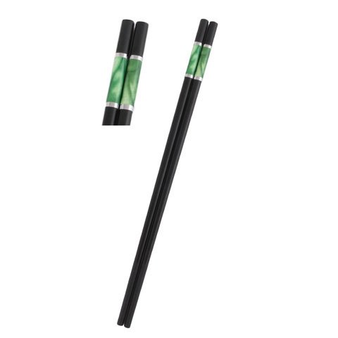 ALLOY CHOPSTICKS with GREEN MARBLE CAP