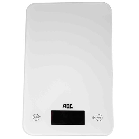 (17-00032) SLIM DIGITAL KITCHEN SCALE, 230x150x12mm, 5kg/1g, WHITE, ADE GERMANY == 1 YEAR WARRANTY ==