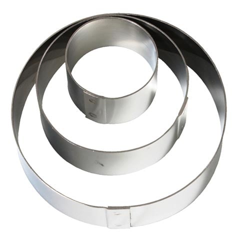 Stainless Steel Round Pastry Cutter Set (3Pieces), Ø3, 5, 7 xH2cm