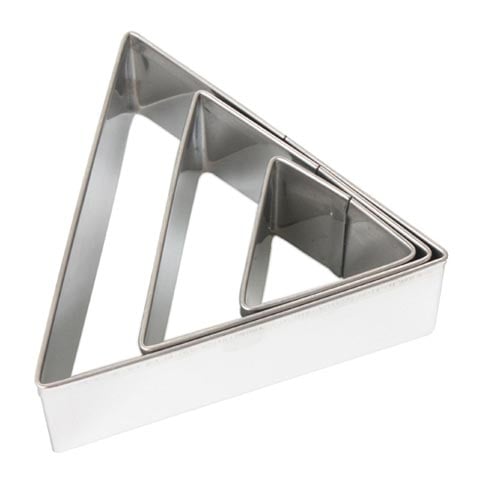 Stainless Steel Triangle Pastry Cutter Set (3Pieces), 3.5, 6, 8.5 x H2cm