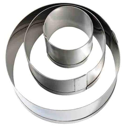 Stainless Steel Round Pastry Cutter Set (3Pieces), Ø3, 5, 7 x H3.2cm