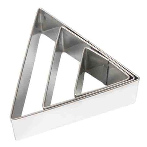 Stainless Steel Triangle Pastry Cutter Set (3Pieces), 3.5, 6, 8.5 x H3.2cm