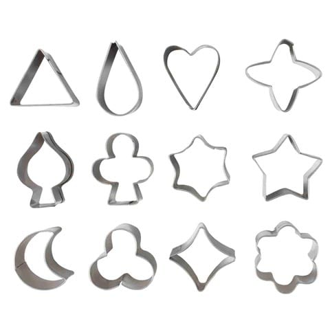 Stainless Steel Small Decorating Cutter Set (12Pieces), Ø3xH2cm