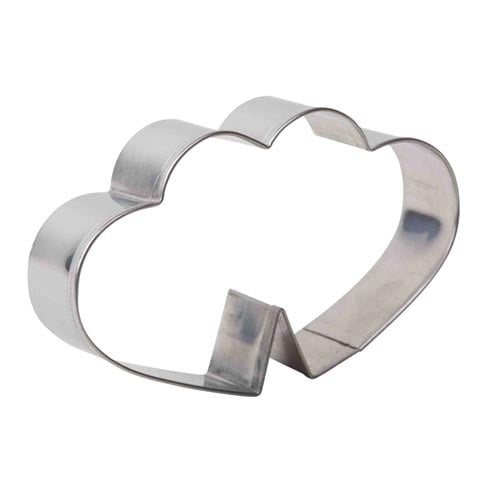 Stainless Steel Double Heart Cutter Type B, L11.8xW6.4xH2.5cm