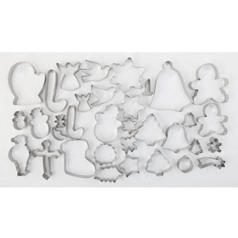 Stainless Steel Christmas Cutter Set (35Pieces), Ø32-130xH2cm