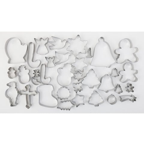 Stainless Steel Christmas Cutter Set (35Pieces), Ø32-130xH2cm